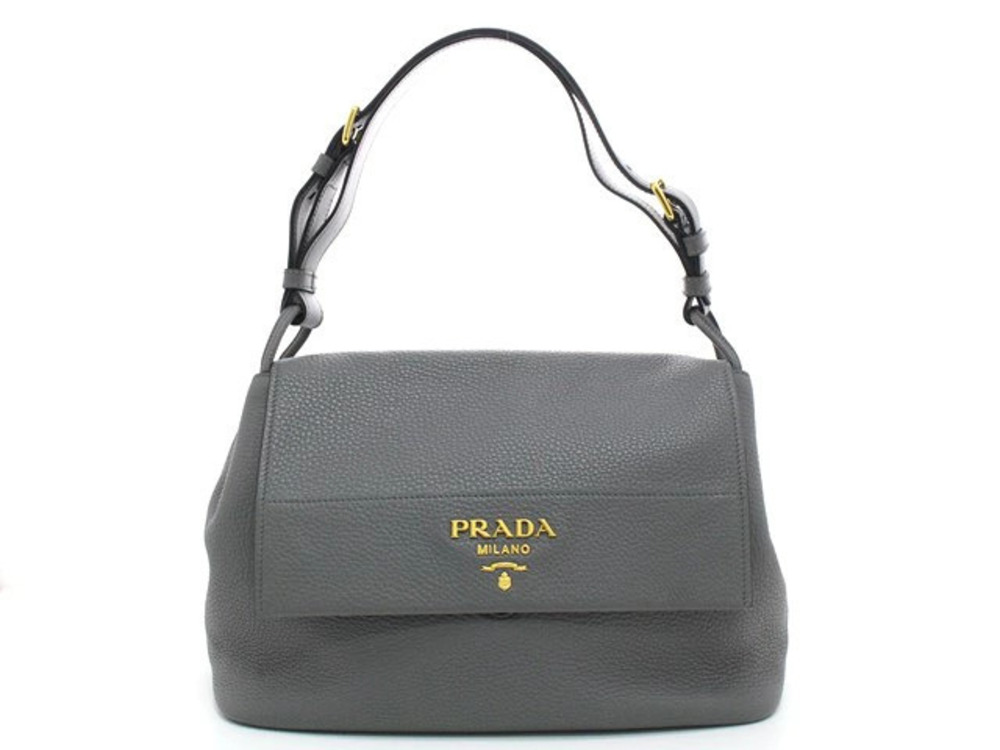 Prada Hobo Bag Gray Calfskin